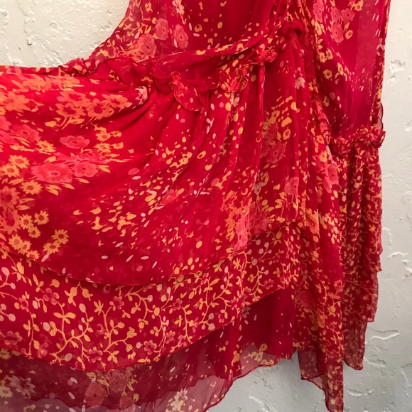 Blumarine Silk Ruche Red Dress - Picture 4 of 8